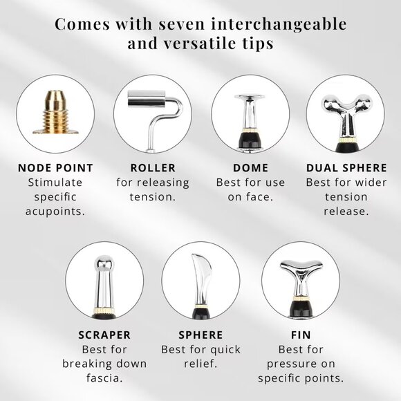 Interchangeable 7 Heads Massager Pen - Picture 2 of 4